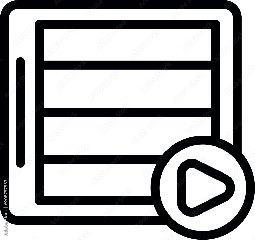 Poster simple icon of a music player interface showing a play button for streaming