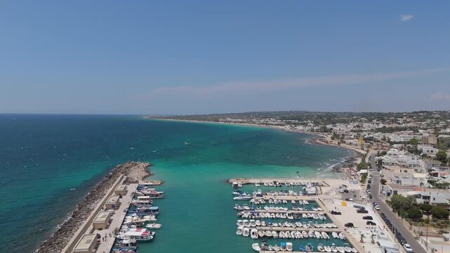 Torre Vado is in the province of Lecce, Italy. Located in the lower Salento, it is a renowned seaside resort on the Ionian coast of Salento. The coast is characterized by low cliffs