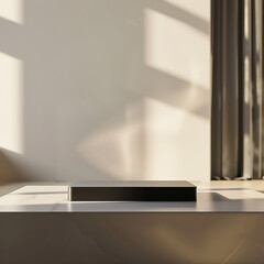 Fototapeta premium Beautiful Of 3d Realistic Of Empty podium mockup stage realistic for Product Showcase