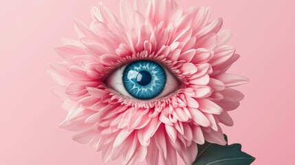 A flower with a blue eye in the center