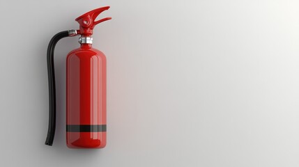 Fototapeta premium Red Fire Extinguisher on White Background