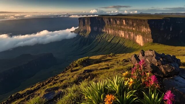 Mount Roraima Guyana sunny day panorama