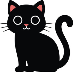 A Cute Cat, Sillhouette Illustration Vector Style