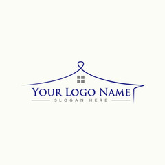 Logo design graphic concept creative premium vector stock simple roof house swoosh scratch art building exterior old Related to home property mortgage