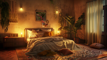 Cozy Retreat: Warm-toned Bedroom Haven