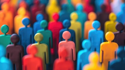 Diverse team of colorful avatars representing an inclusive workforce and community symbolizing a shared sense of unity and belonging