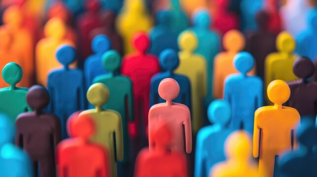 Diverse team of colorful avatars representing an inclusive workforce and community symbolizing a shared sense of unity and belonging