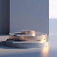 Beautiful Of 3d Realistic Of Empty podium mockup stage realistic for Product Showcase