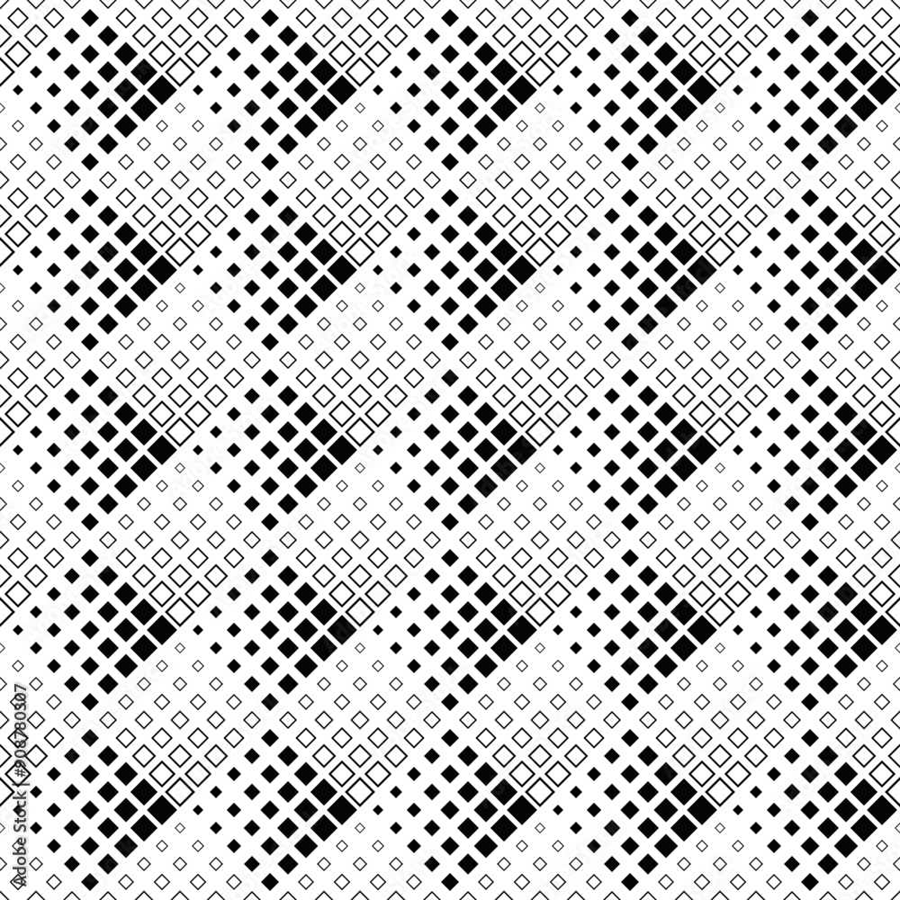 Poster seamless square pattern background - repeating monochrome geometrical vector graphic design from squ