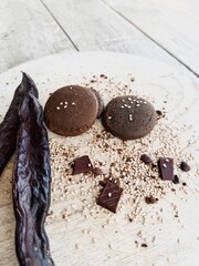 Freshly baked healthy chocolate and carob biscuits.