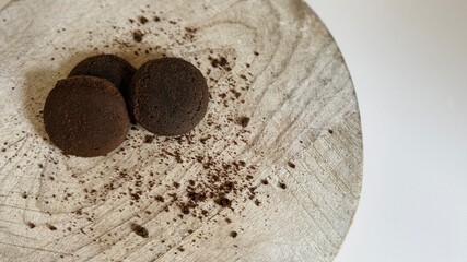 Freshly baked healthy chocolate and carob biscuits.
