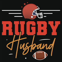 Rugby husband typography tshirt design
