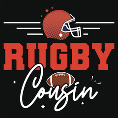 Rugby cousin typography tshirt design