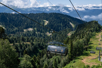 cable car in the mountains