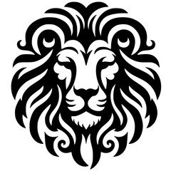 Lion head tattoo silhouette