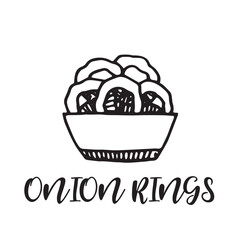 Onion rings illustration on isolated white color background