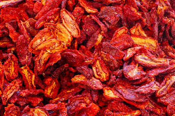 sun dried tomatoes on a open marketplace in France