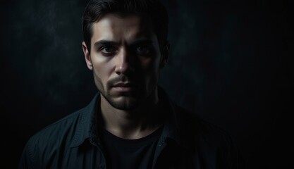 Obraz premium Intense Portrait of a Young Man