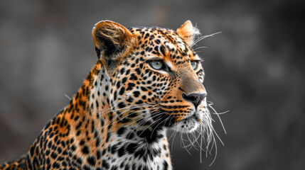 Obraz premium Majestic leopard looking into distance
