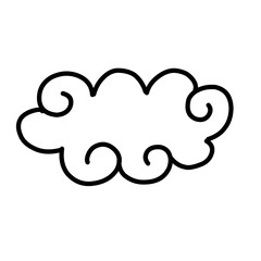 oriental style cloud doodle element vector illustration