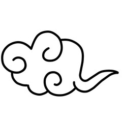 Fototapeta premium oriental style cloud doodle element vector illustration