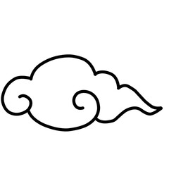 oriental style cloud doodle element vector illustration