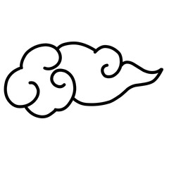 oriental style cloud doodle element vector illustration