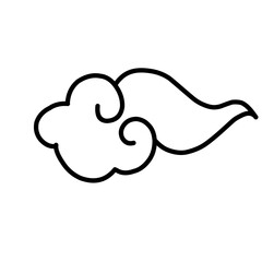 oriental style cloud doodle element vector illustration