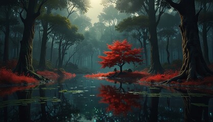 Fototapeta premium Tranquil Reflection in Nature