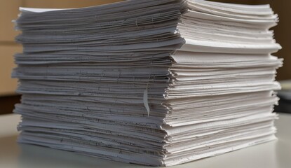 Stack of Unorganized Paper Documents