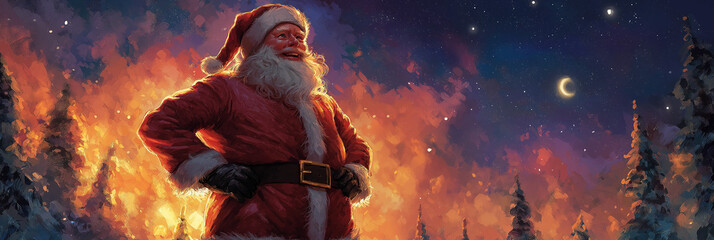 Jolly Santa in the Enchanted Forrest