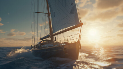Obraz premium sailboat at sunset