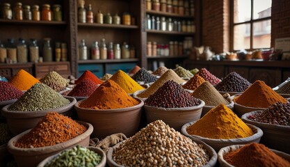 Vibrant Spices in Market Displays