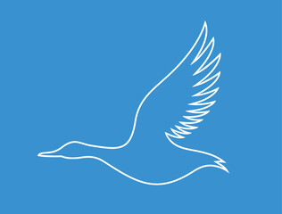 Duck logo. Isolated duck on white background. Bird