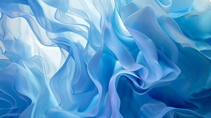 Obraz premium Captivating Azure Gradient Featuring Organic and Flowing Forms, Multi-layered Design with Nostalgic Charm. Unique Abstract Art with a 16:9 Aspect Ratio, Embracing Raw Style and Emotional Depth.
