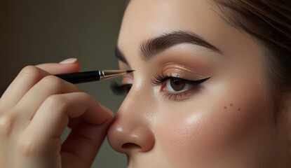 Fototapeta premium Elegant Makeup Application Close-Up