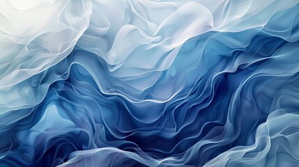 Fototapeta premium Captivating Azure Gradient Featuring Organic and Flowing Forms, Multi-layered Design with Nostalgic Charm. Unique Abstract Art with a 16:9 Aspect Ratio, Embracing Raw Style and Emotional Depth.
