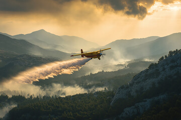 Fototapeta na wymiar Mountain fires, natural disasters, natural catastrophe, climate change, ecology