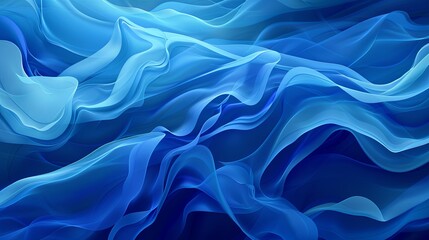 Obraz premium Captivating Azure Gradient Featuring Organic and Flowing Forms, Multi-layered Design with Nostalgic Charm. Unique Abstract Art with a 16:9 Aspect Ratio, Embracing Raw Style and Emotional Depth.
