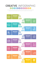 Year planner, 12 months, 1 year, Timeline infographics design vector and Presentation business can be used for workflow, process diagram, flow chart.
