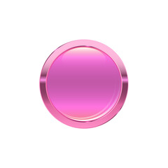 Pink glass round shape button