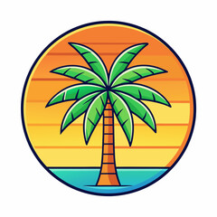 Palm tree symbolizing summer art vector illustration