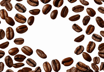 Obraz premium coffee beans on white background