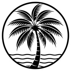 Palm tree symbolizing summer art vector illustration