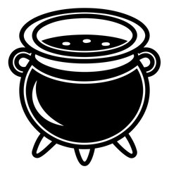 Black single cauldron art vector