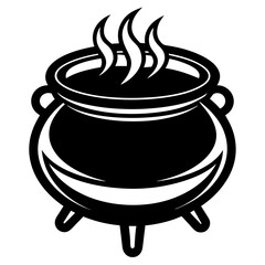 Black single cauldron art vector