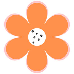 Simple Orange Flat Flower