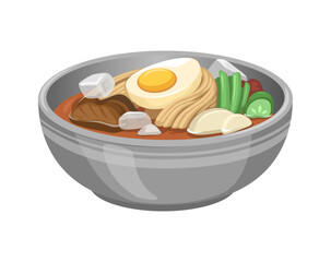 Cold Noodle Korean Food Illustration Vector