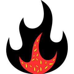 Playful Cartoon Fire Flame Illustration