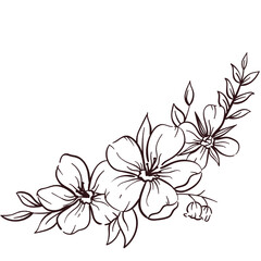 Hand-Drawn Floral Corner Design